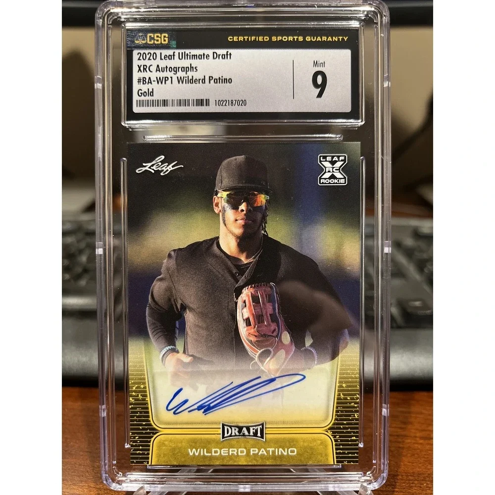 2020 Leaf Metal Draft Wilderd Patino Rookie Gold Autograph Diamondbacks CSG 9/10